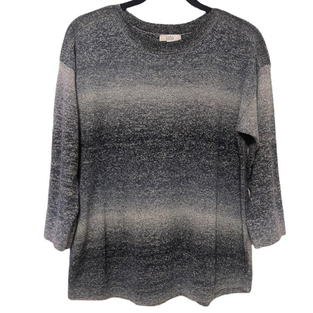 Lg Croft & Barrow Hombre Blue‎ Boat Neck Thin Sweater Shirt